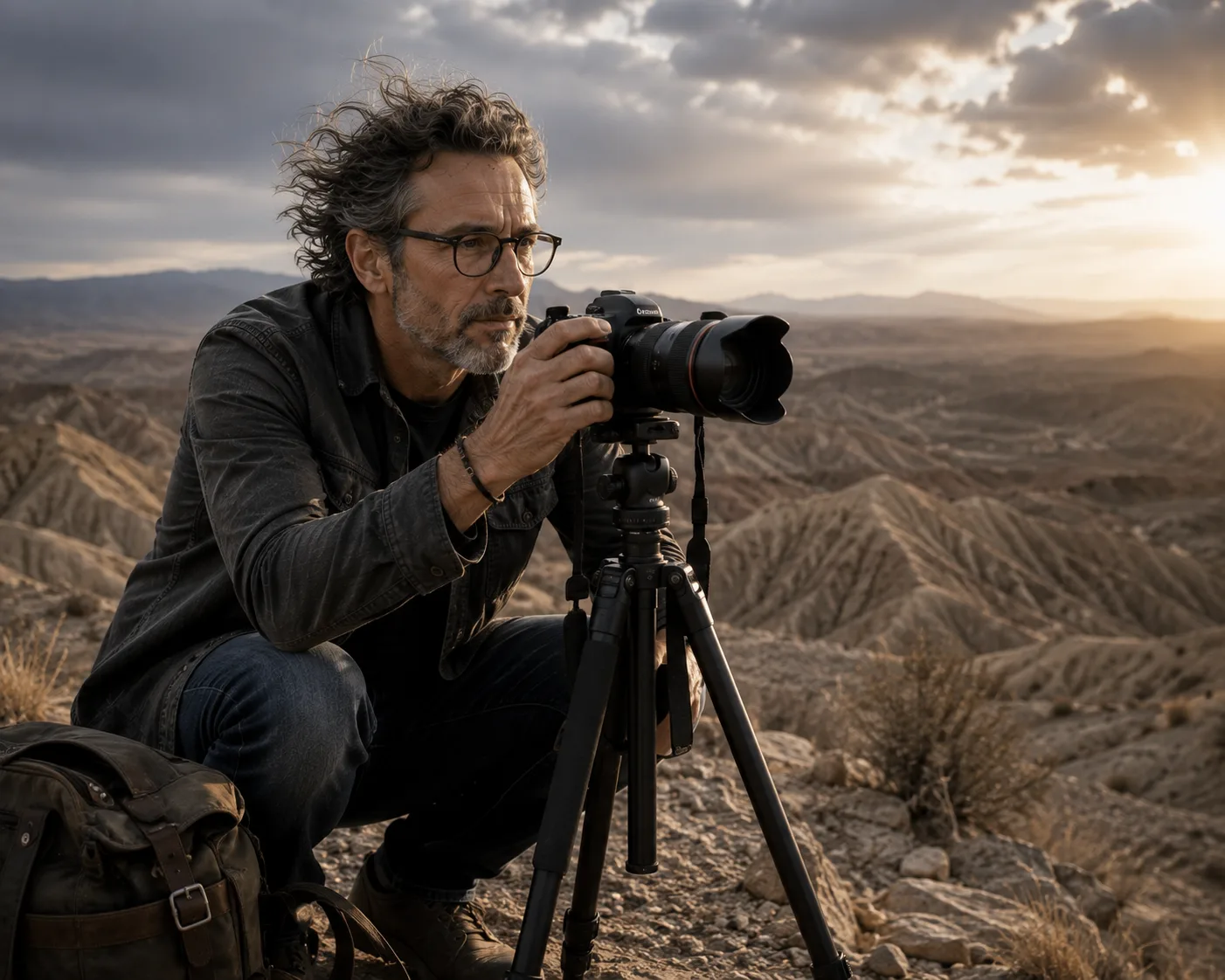 Photographer working on location